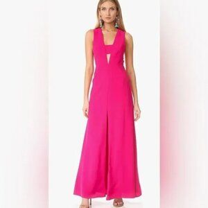 Jill Stuart Hot Pink Sleeveless Maxi Dress with Front Keyhole